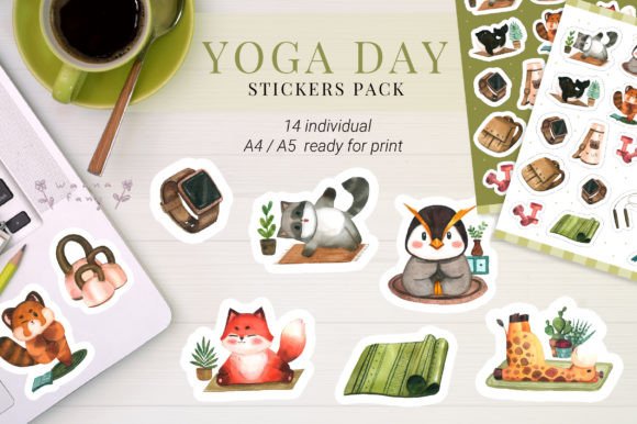 Animal Yoga Meditation Sticker Pack: Serenity in Digital Form