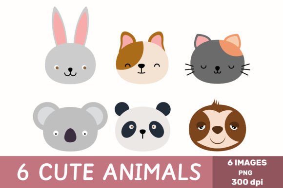 Animals Clipart: Cute Animal Faces for Creative Projects