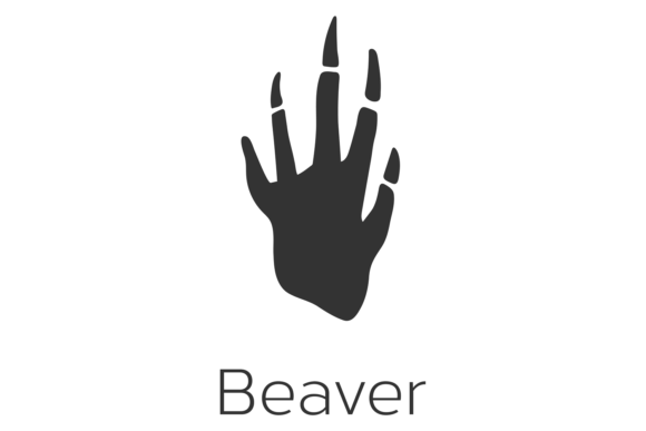 Beaver Footprint Wild Animal Black Foot: A Bold Creative Asset