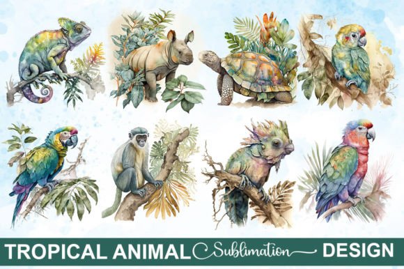 Bring the Jungle to Life with Watercolor Tropical Animal Sublimation