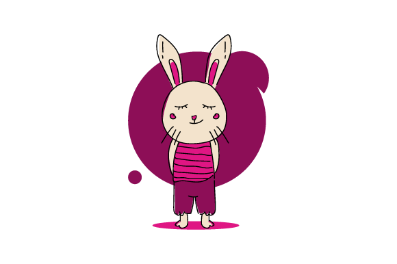 Cartoon Baby Animal Bunny with Uniform: A Playful Mascot Design Asset