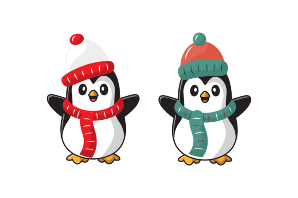 Charming Penguin Character Animal Christmas: A Festive Design Asset