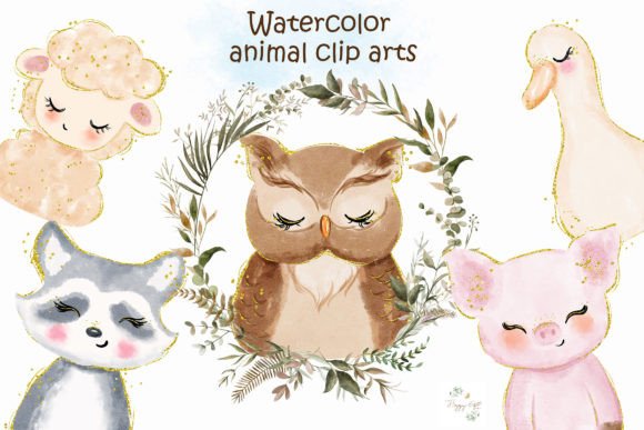 Charming Watercolor Baby Animal Clip Arts for Your Projects