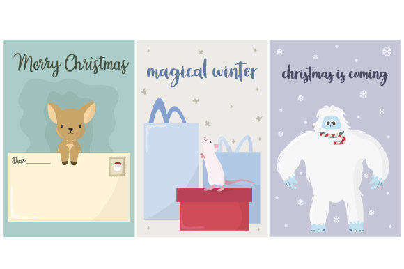 Christmas Card Adorable Animal Set: A Complete Design Toolkit