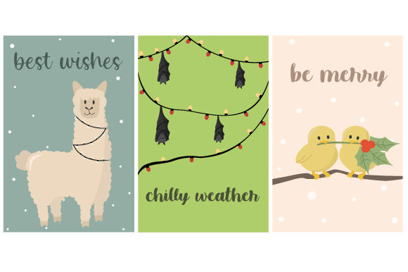 Christmas Card Pretty Animal Set: Elevate Your Holiday Designs