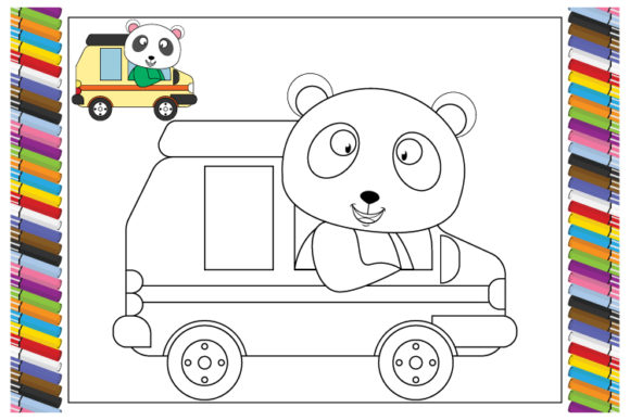 Coloring Panda Animal Cartoon for Kids: A Creative Asset for Playful Branding
