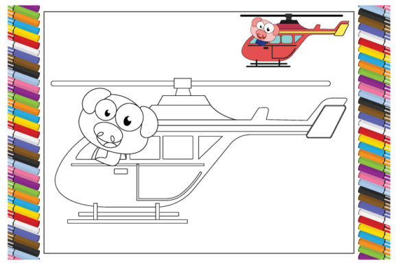 Coloring Pig Animal Cartoon for Kids: A Playful Design Asset