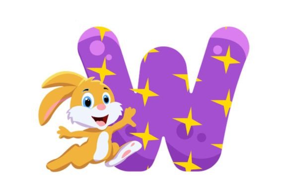 Cute Animal Icons Alphabet W Cliparts: A Designer's Playful Asset