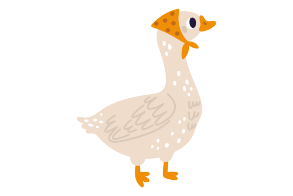 Cute Farm Goose: A Funny Nature Animal Character
