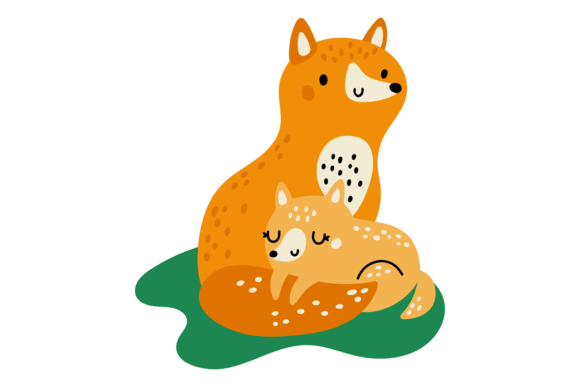 Cute Fox Mother and Baby: A Touch of Whimsy for Your Brand