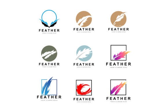 Feather Logo, Animal Wing Design, Vector: A Modern Branding Essential