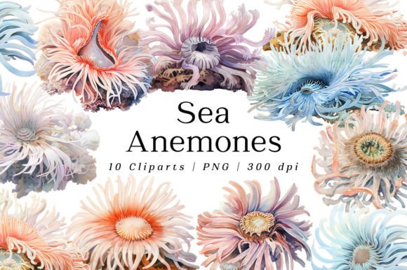 Sea Anemones Animal Watercolor Cliparts: A Deep Dive into Versatile Design