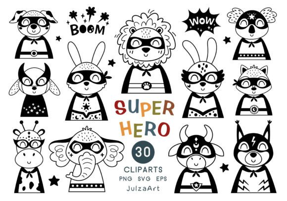 Unleash Your Creativity with Black Animal Superhero Clipart